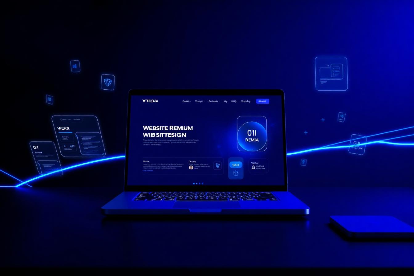 Midwest Web Studio premium website design showcase on a laptop